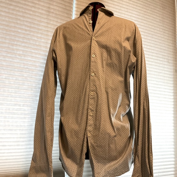 Daniel Hechter Grey With Green Dots Dress Shirt - Picture 3 of 7